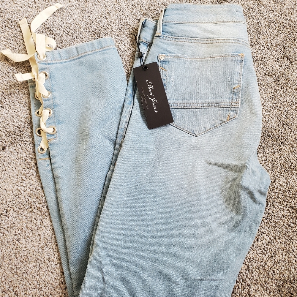 Mavi Adriana Ankle Lace-Up Skinny Jeans - Picture 4 of 8